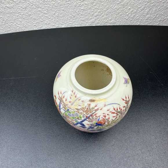 Japanese Vintage Porcelain Vase Painted By Shibata Toki Flower/Butterfly - Picture 6 of 9